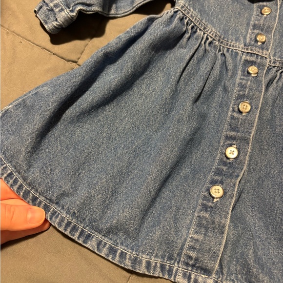 LITTLE LEGENDS VINTAGE Blue Denim Button Down Toddler Dress Size Kids 18M - Picture 5 of 6
